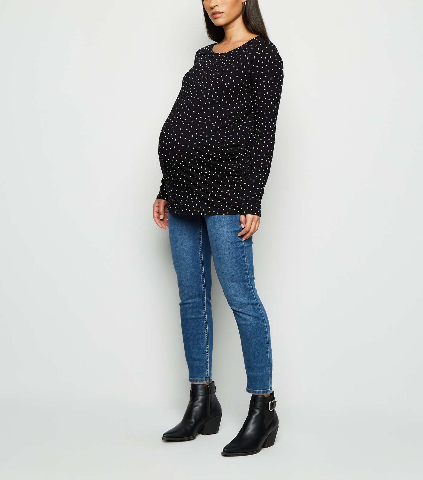 Maternity Black Spot Long Sleeve T-Shirt Image 2