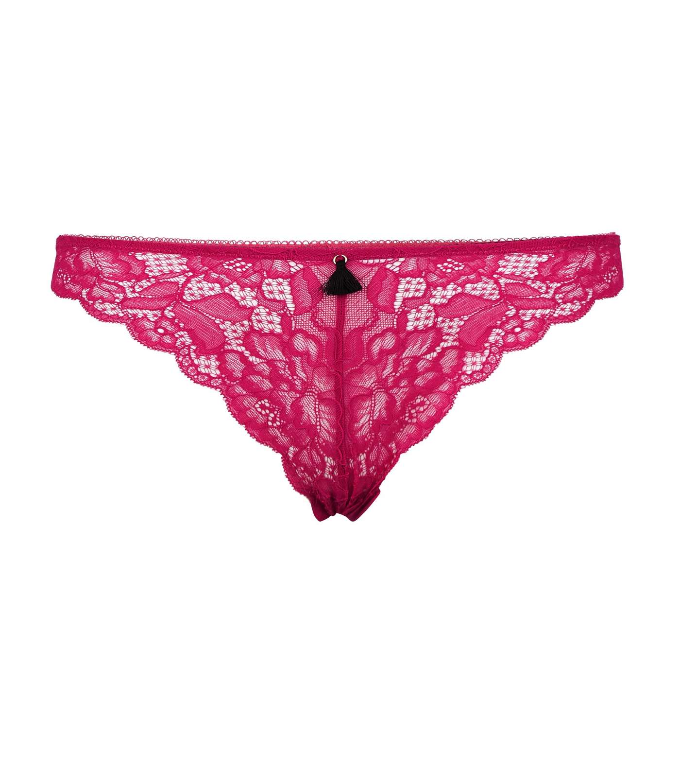 Bright Pink Lace Thong Image 3