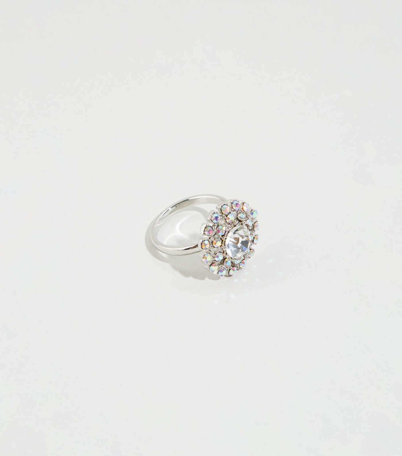 Silver Premium Diamanté Circle Ring