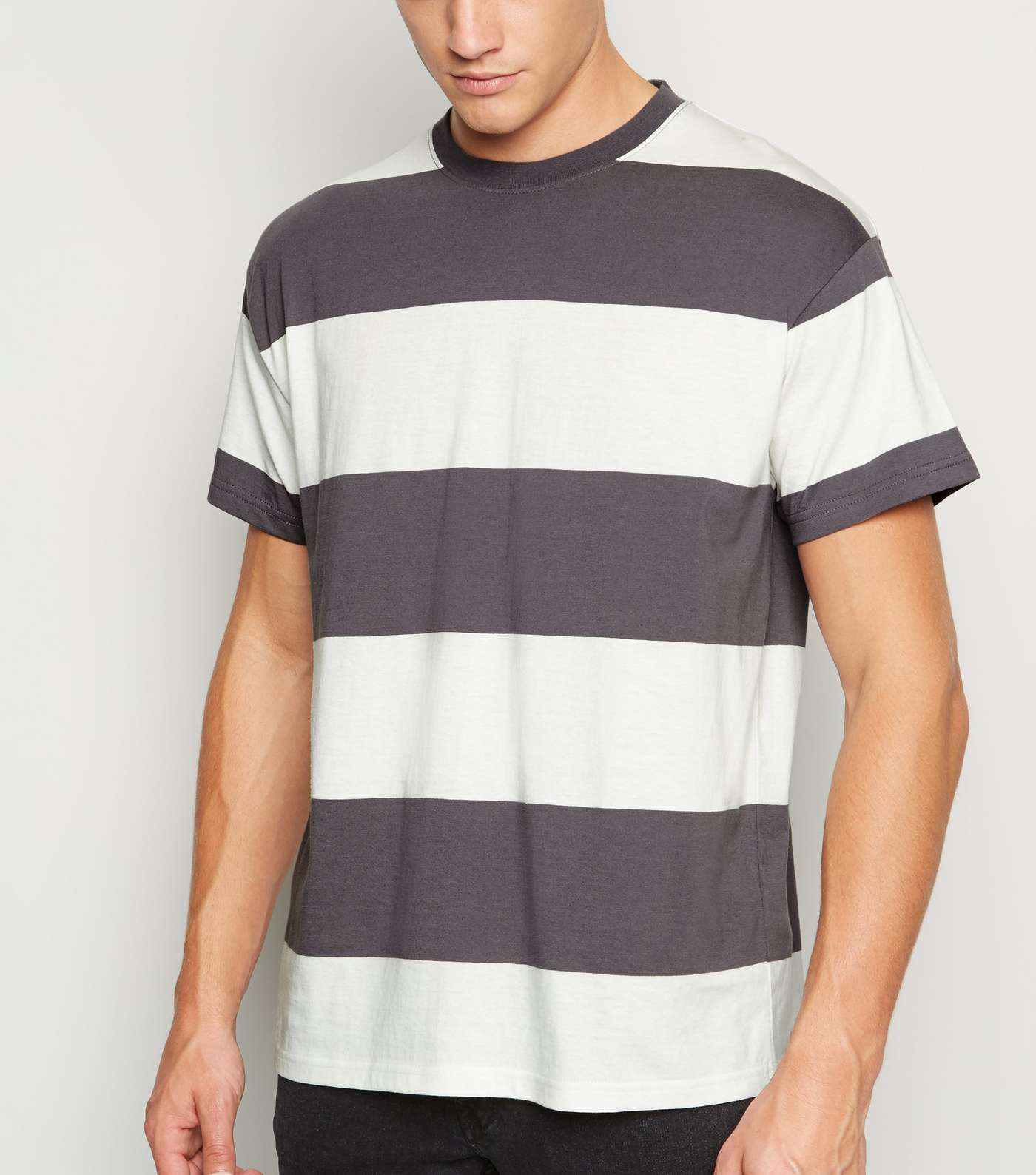 Dark Grey Stripe Short Sleeve T-Shirt