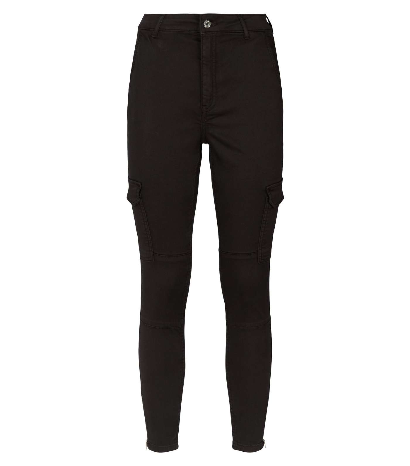 Black Denim Skinny Utility Trousers Image 4