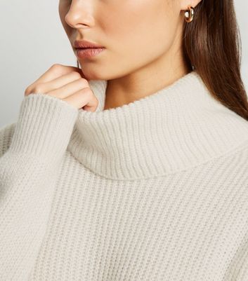 ladies cream polo neck jumper