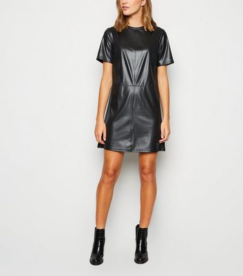 black t shirt dress new look