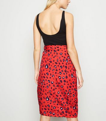 red leopard wrap skirt