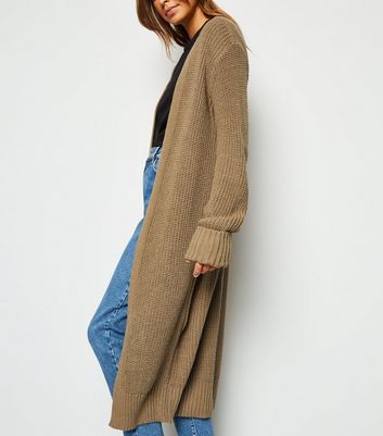 camel midi cardigan