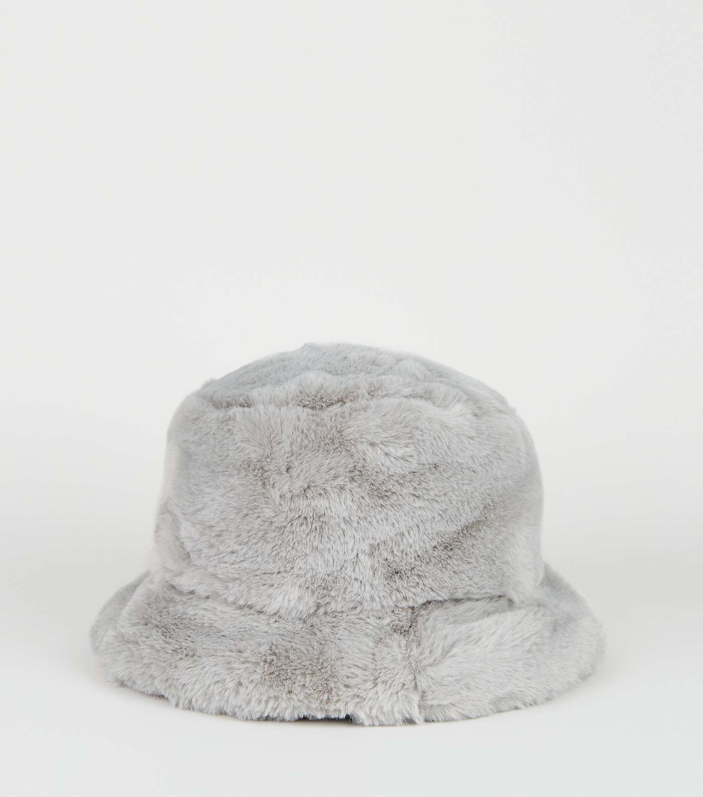 Grey Faux Fur Bucket Hat
