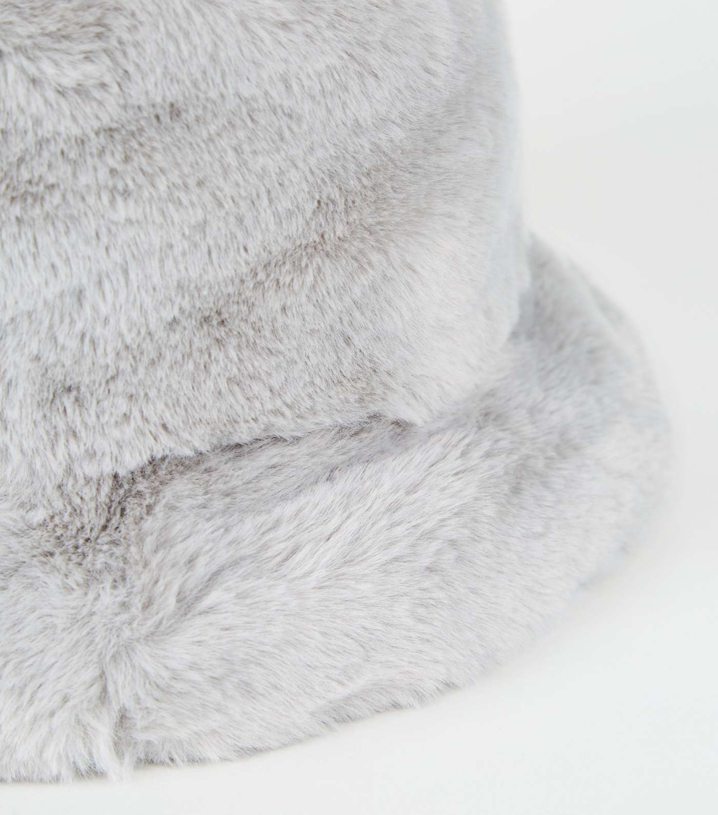 Grey Faux Fur Bucket Hat Image 3