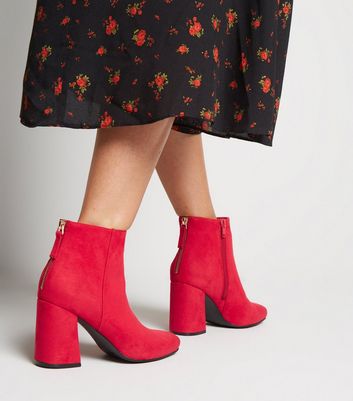 new look red ankle boots