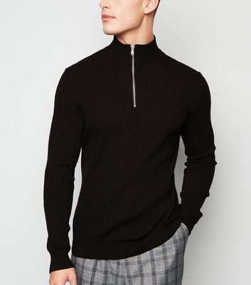 muscle fit half zip jumper