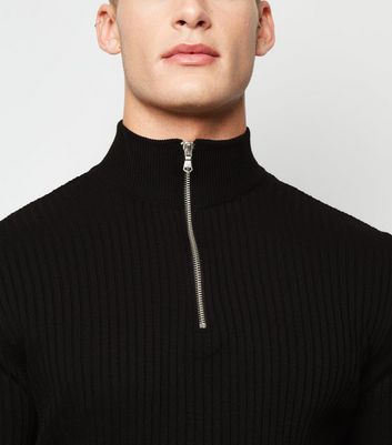 muscle fit half zip jumper