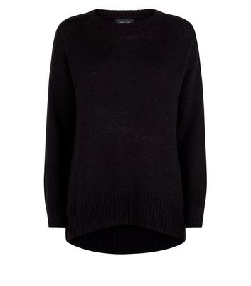 womens black crew neck jumper