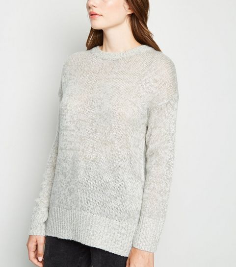 Pale Grey Crew Neck Jumper