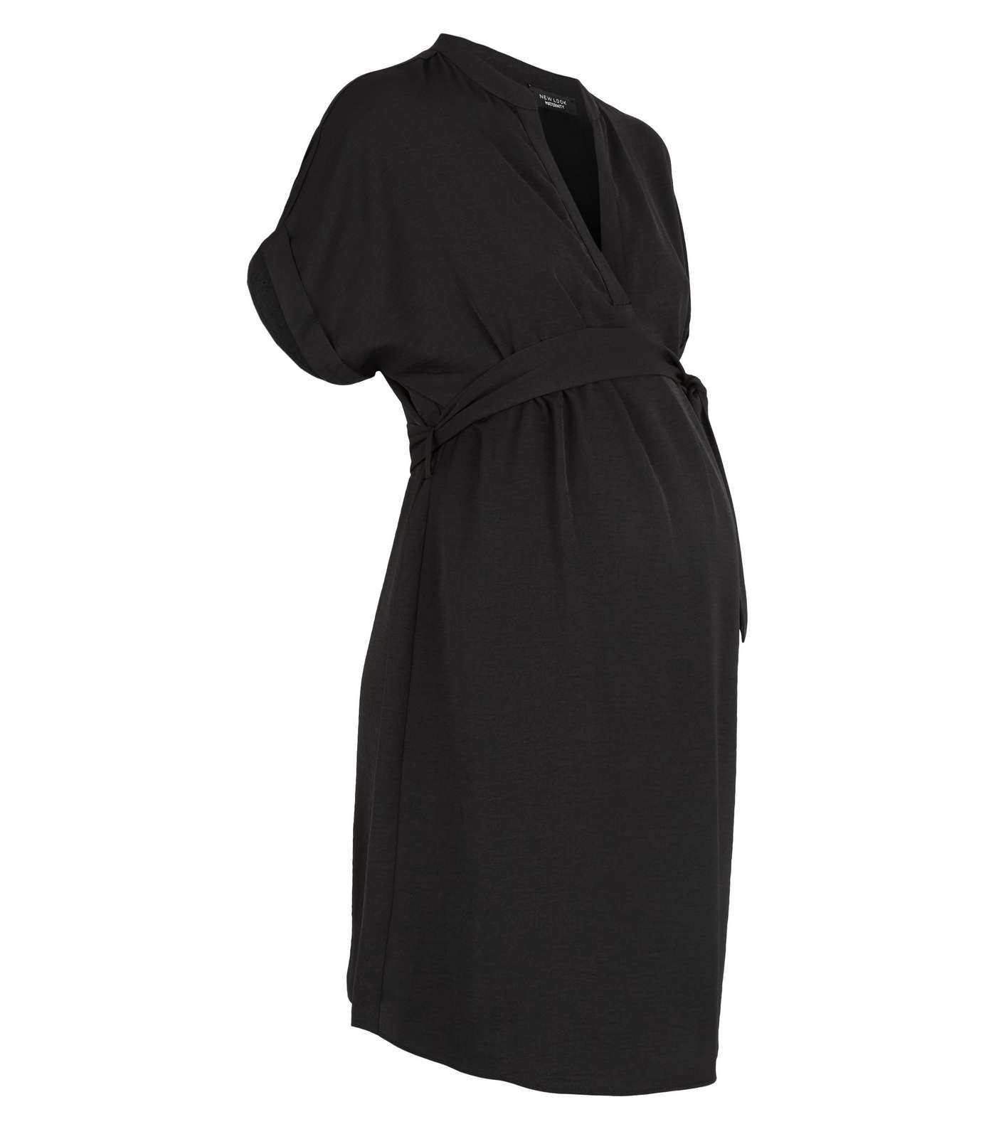 Maternity Black Belted Tunic Dress Image 5