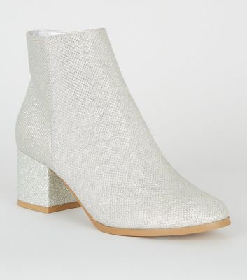 silver sparkle booties