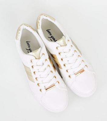 new look womens white trainers