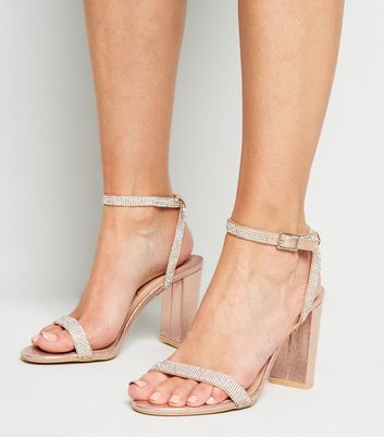 New look rose gold hotsell block heel