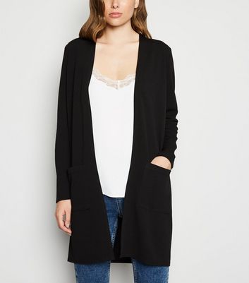 new look long black cardigan