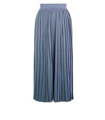 new look blue pleated skirt