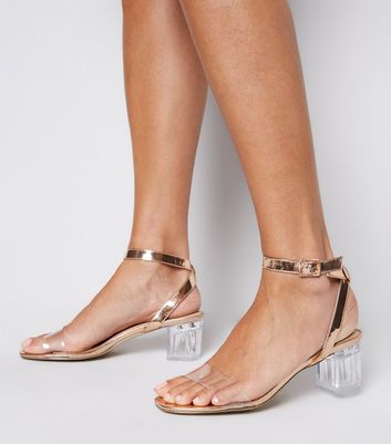 Clear strap short on sale heels