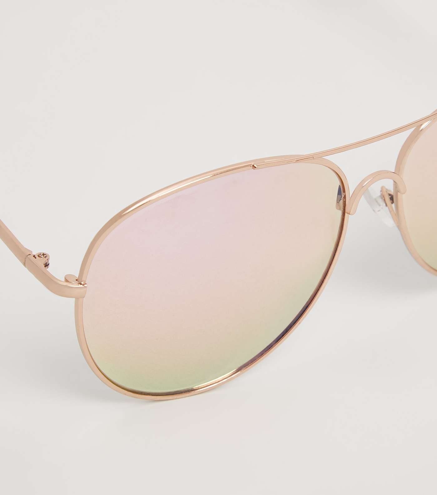 Rose Gold Mirrored Pilot Sunglasses Image 4