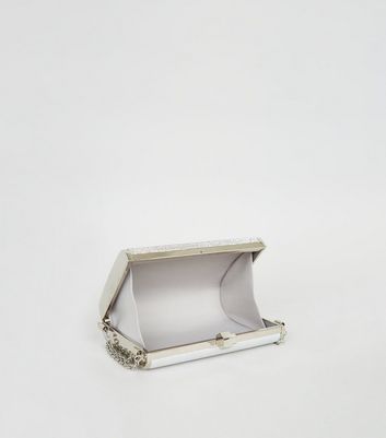 Silver box sale clutch bag