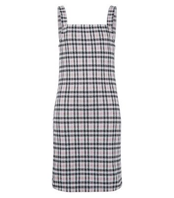 pink checkered pinafore
