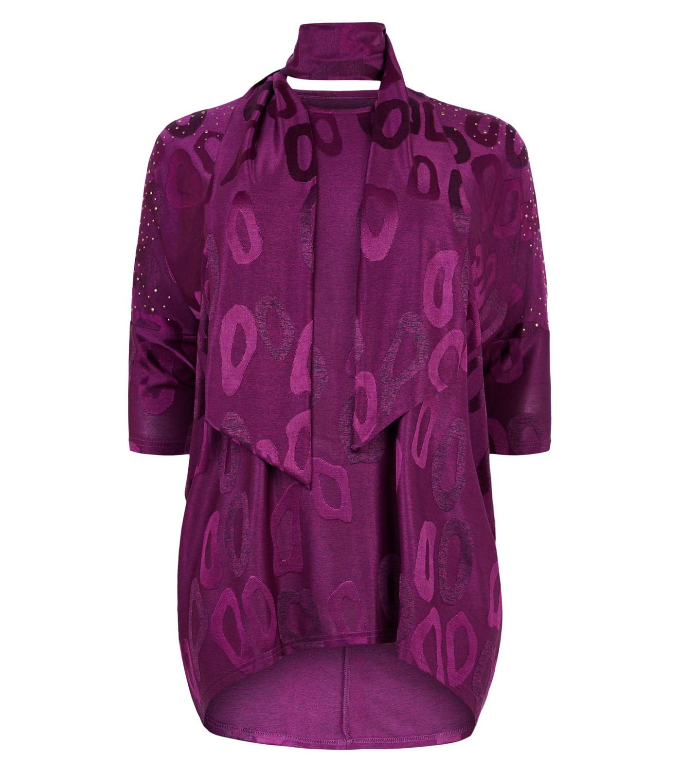 Blue Vanilla Curves Light Purple Tunic and Scarf Top Image 4