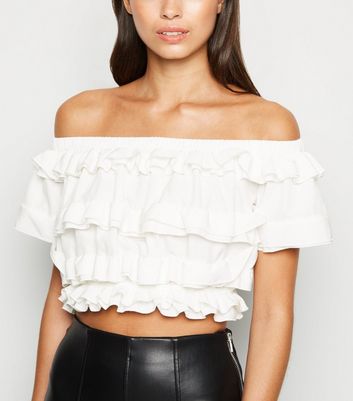 ruffle bardot top