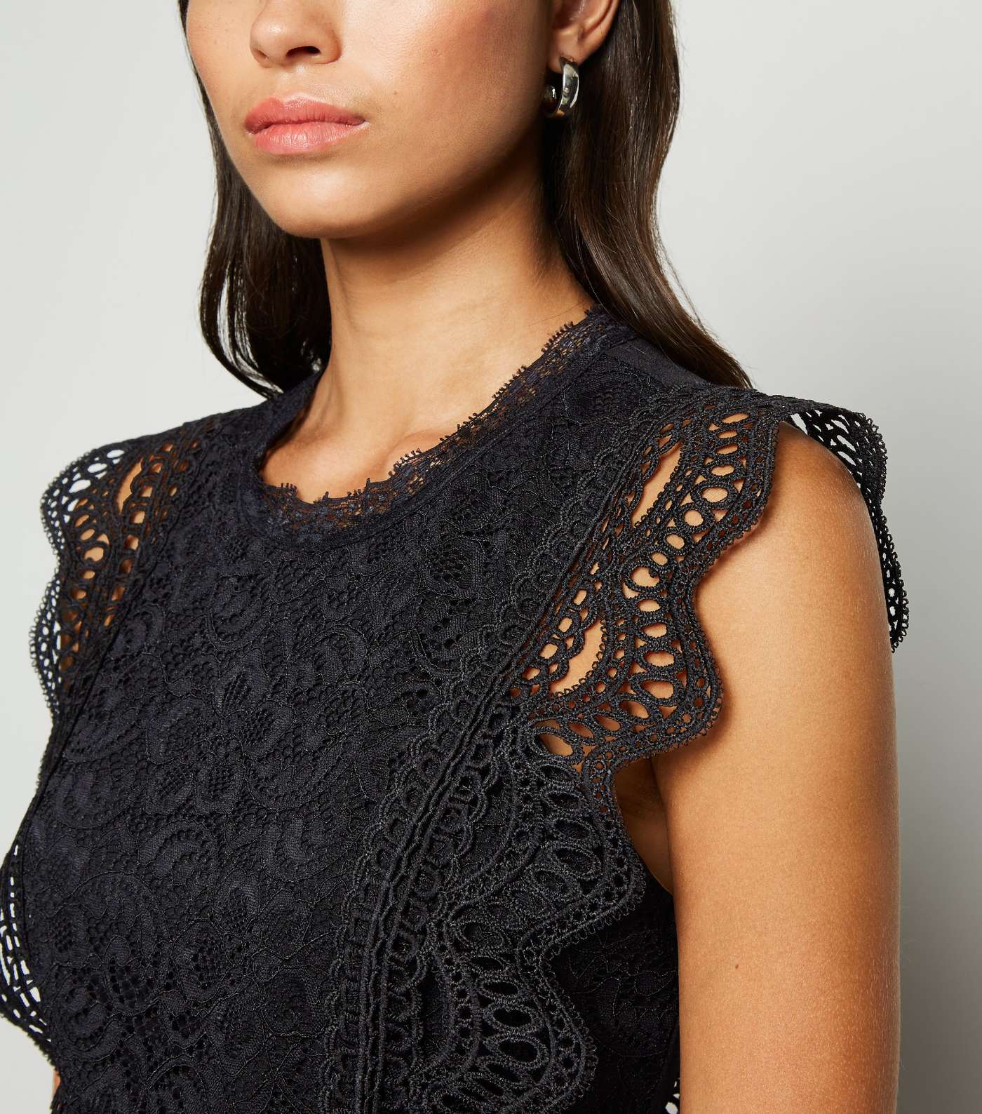 Cameo Rose Black Lace Crochet Sleeve Playsuit Image 5