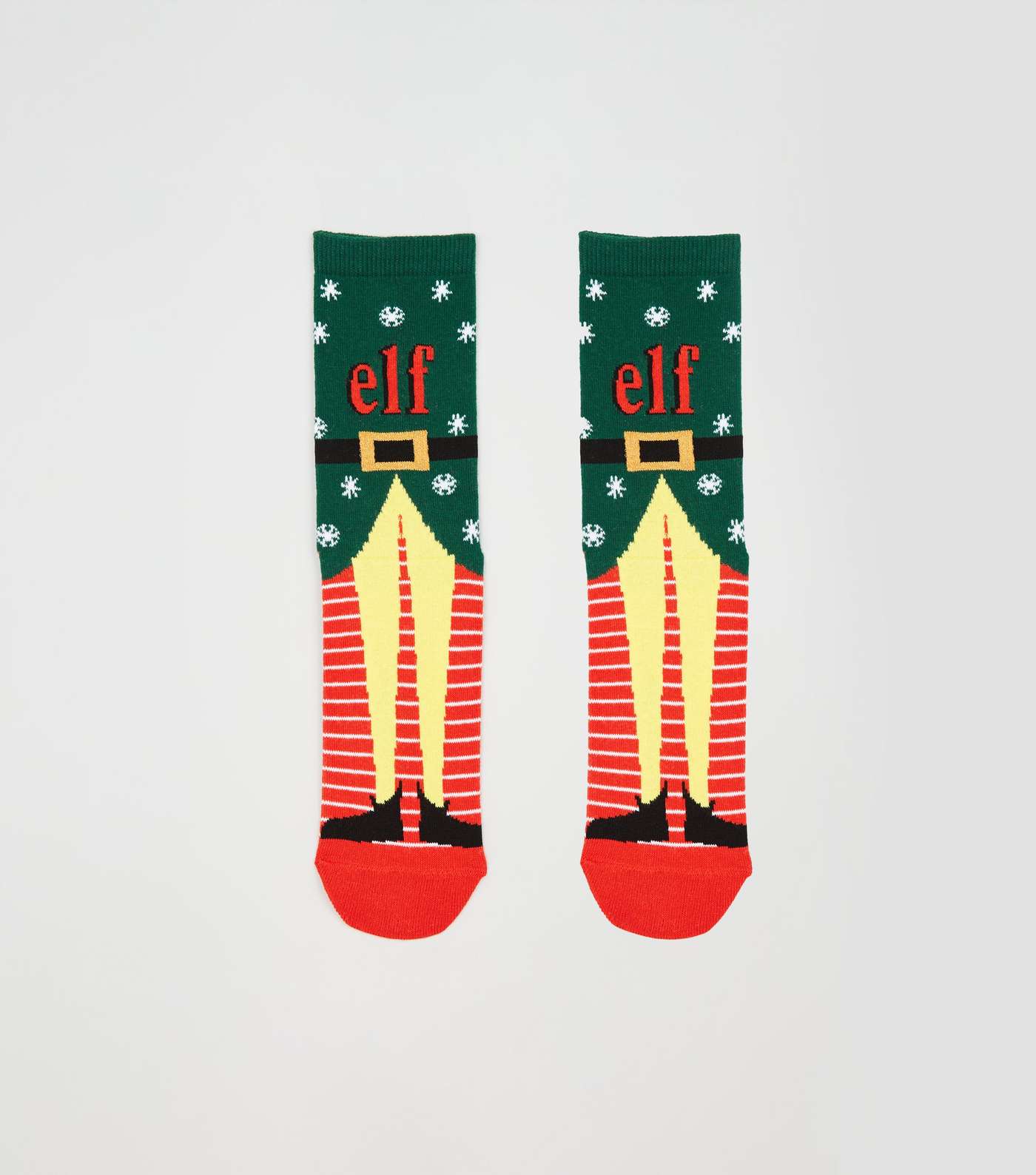 Green Christmas Elf Glitter Socks