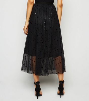 Black net 2025 skirt new look