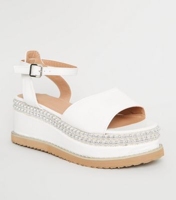 sandales blanches plateforme