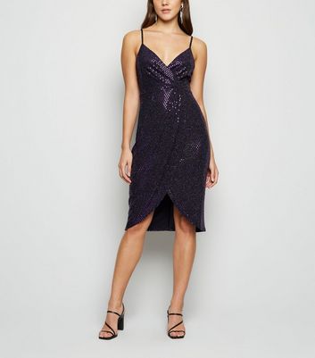 dark purple wrap dress