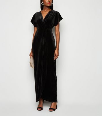 black wrap maxi dress