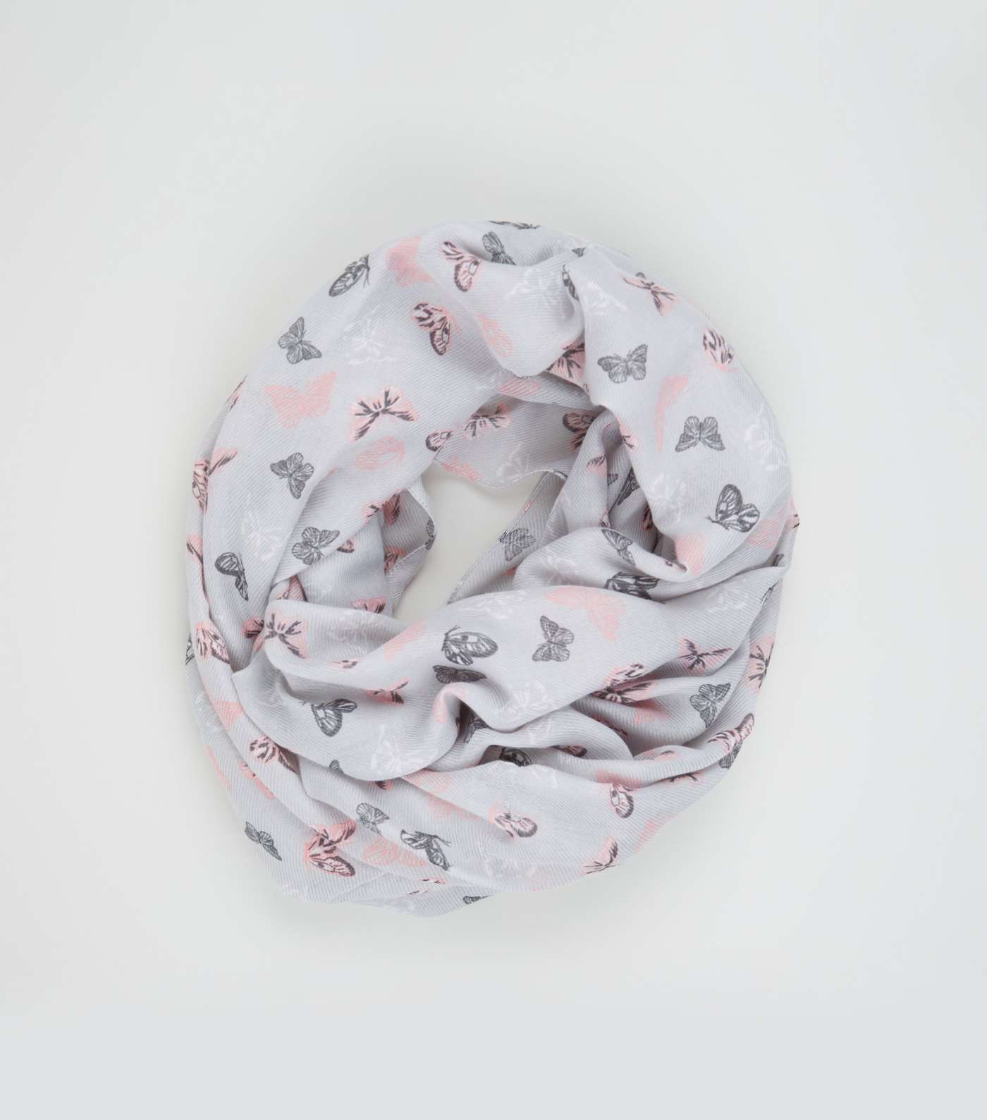 Grey Butterfly Print Snood 