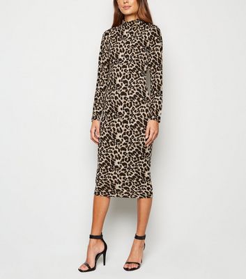 new look ax paris leopard print dress