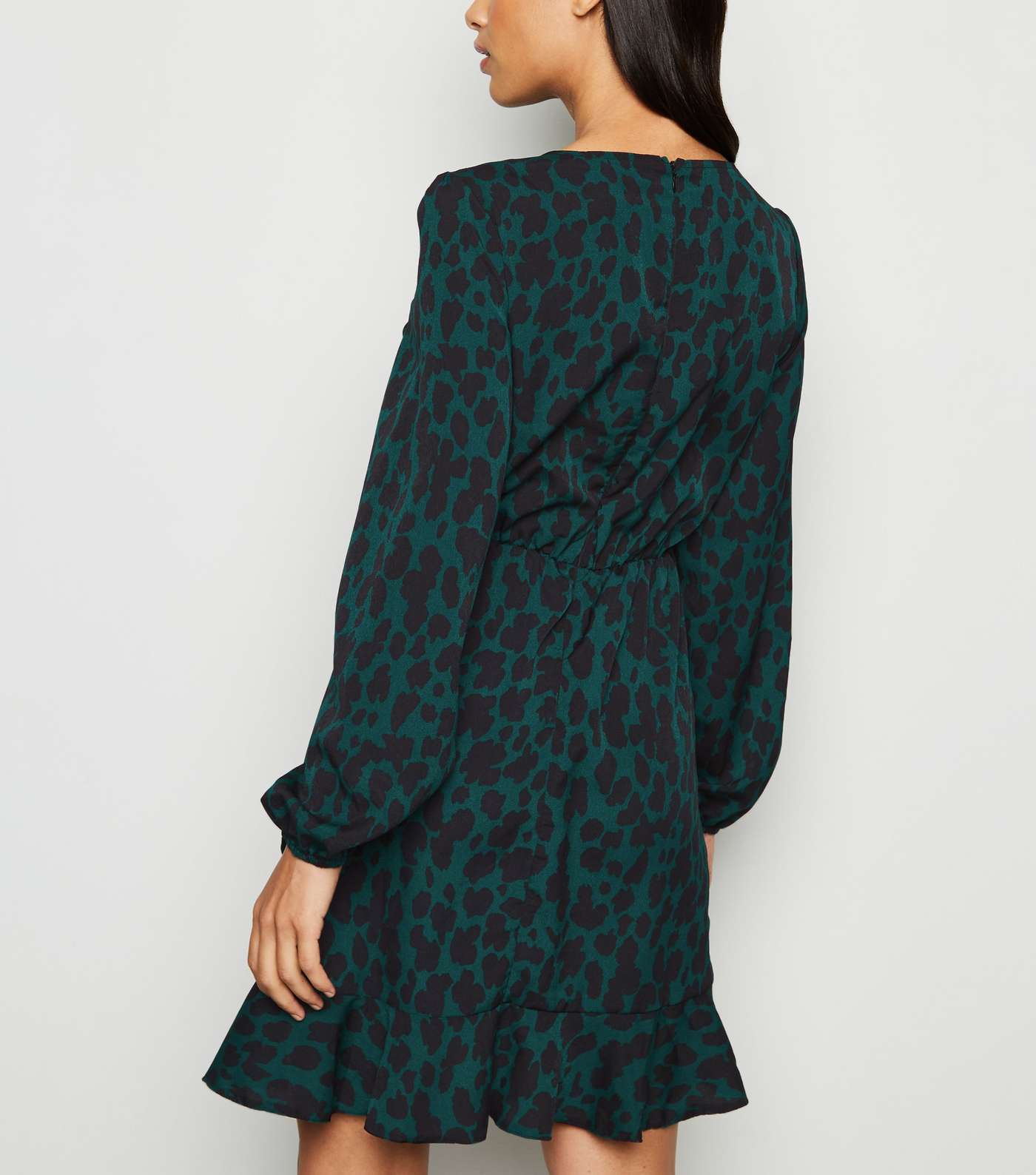 AX Paris Green Leopard Print Wrap Dress Image 5