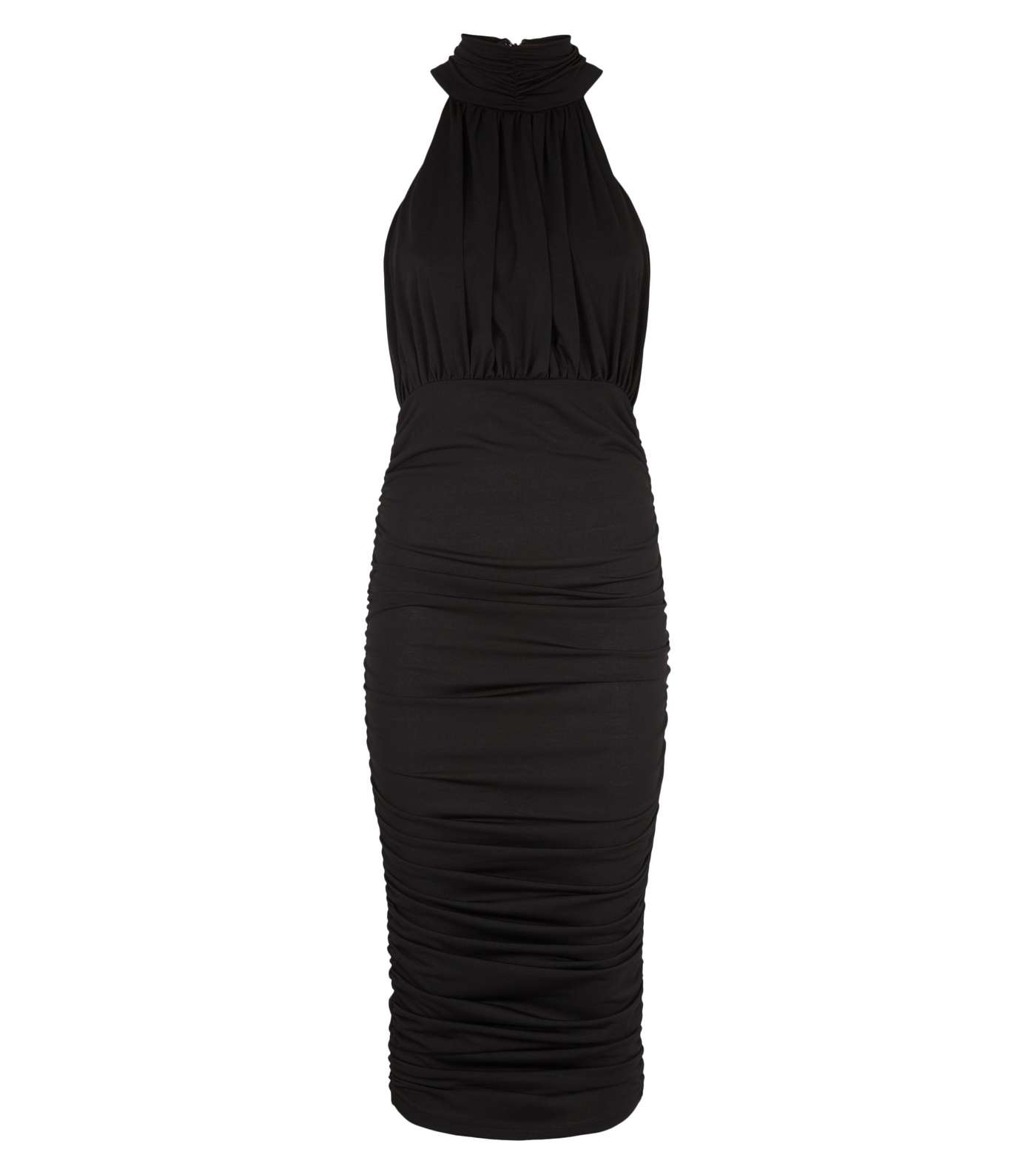 AX Paris Black Ruched High Neck Midi Dress Image 4