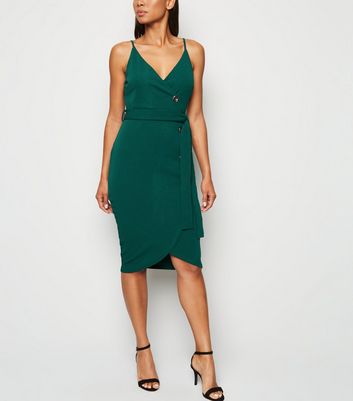 ax paris green wrap dress