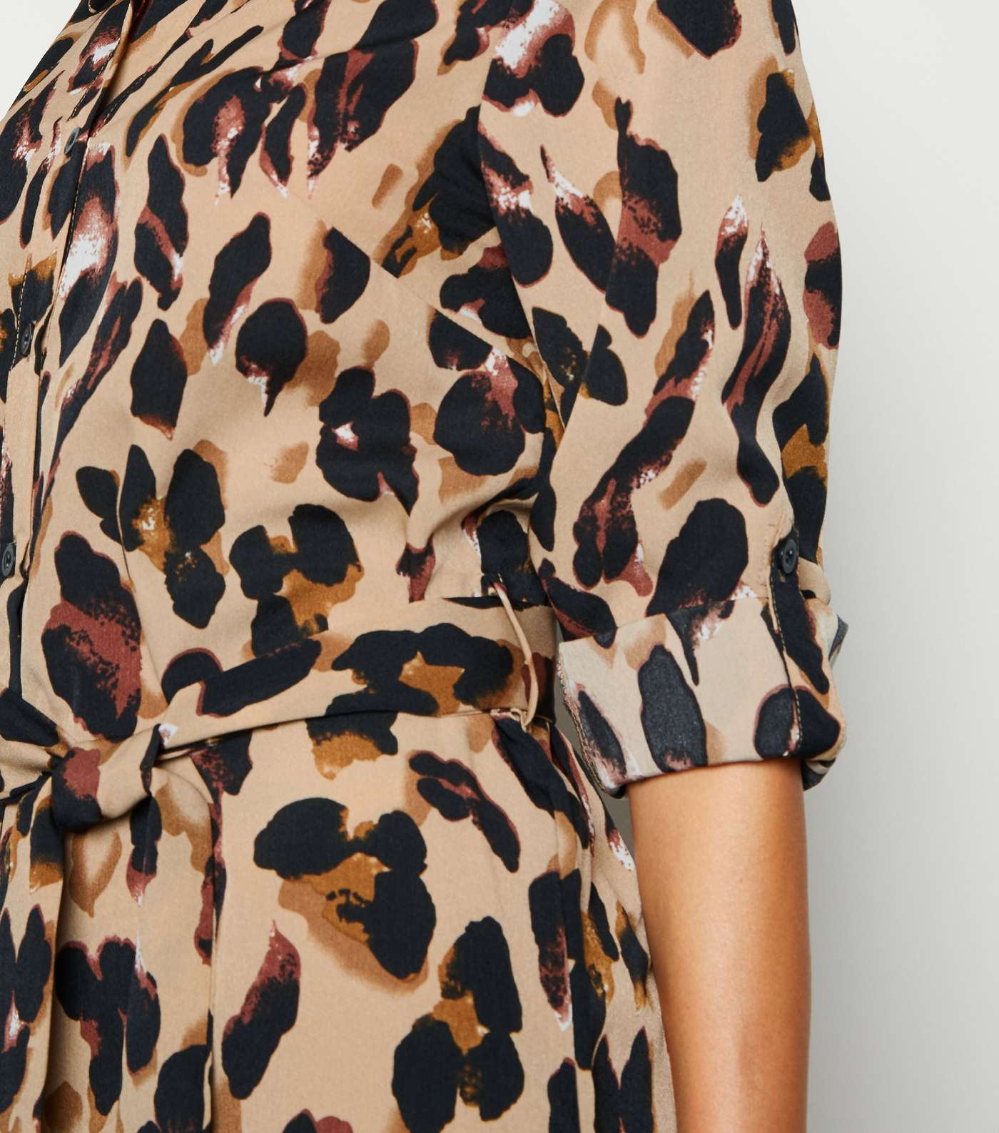 AX Paris Brown Leopard Print Shirt Dress Image 5