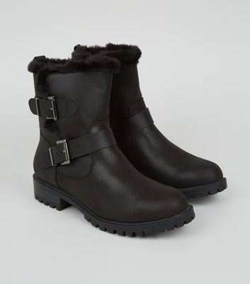 black fur lined boots