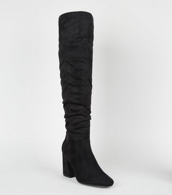 new look black knee high boots