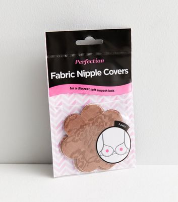 Mid Brown Fabric Nipple Covers New Look