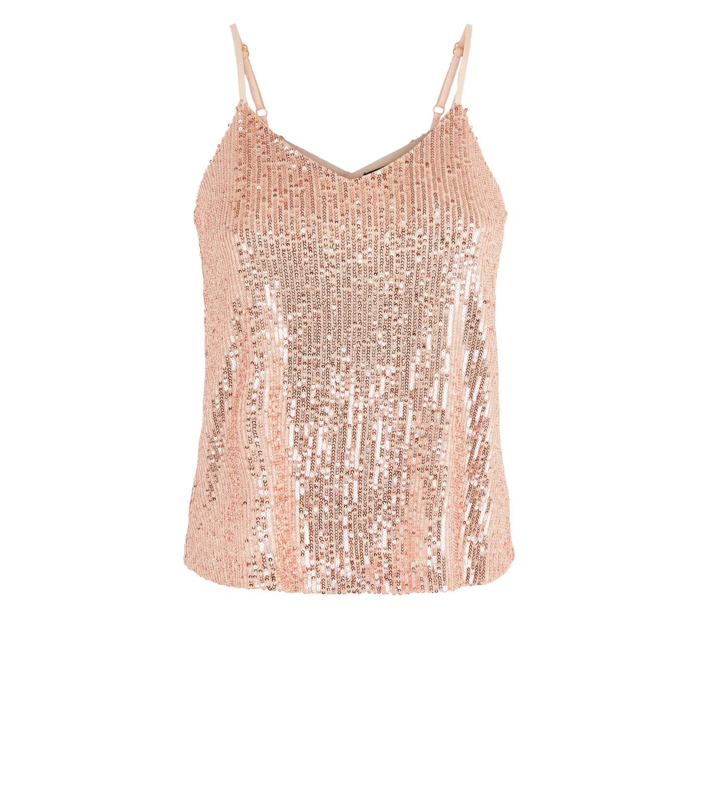 Rose Gold Sequin Strappy Cami  Image 4