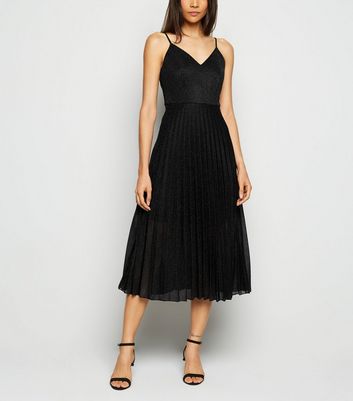 black sparkly midi dress