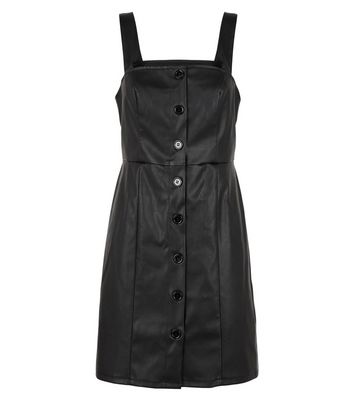 new look leather pinafore