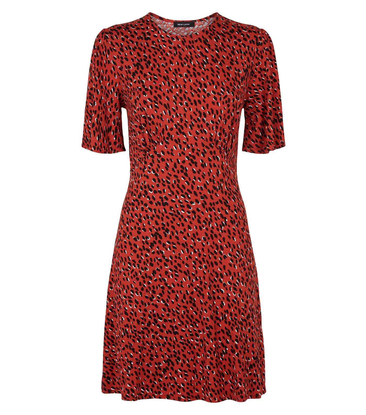 Red Spot Short Sleeve Jersey Mini Dress Image 4