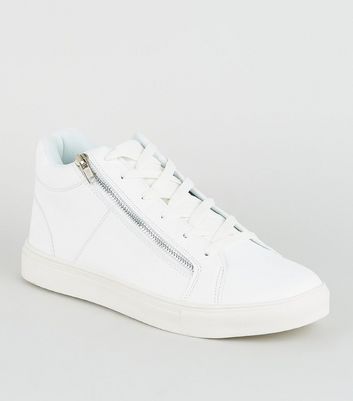 mens white trainers with zip