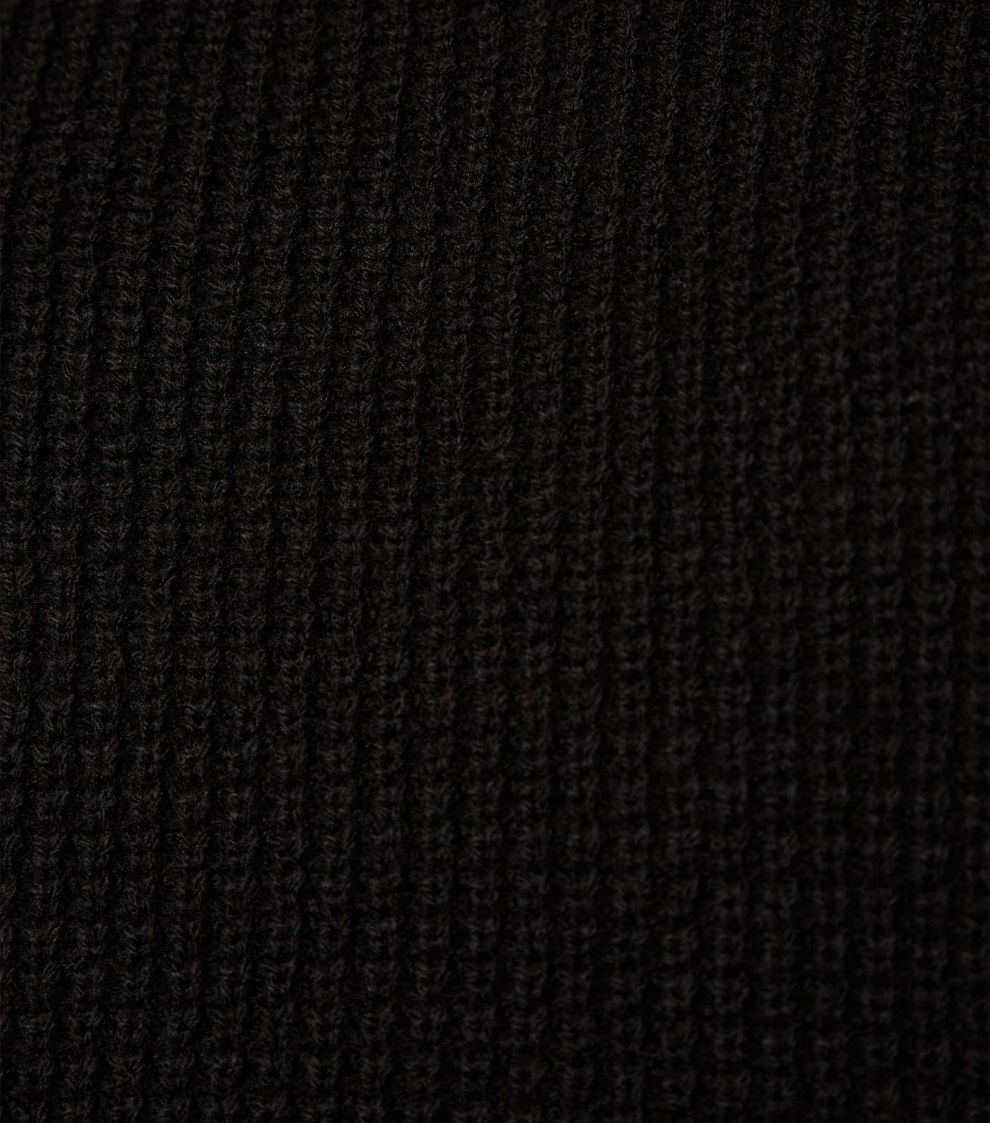 Black Waffle Knit Crop Jumper Image 6