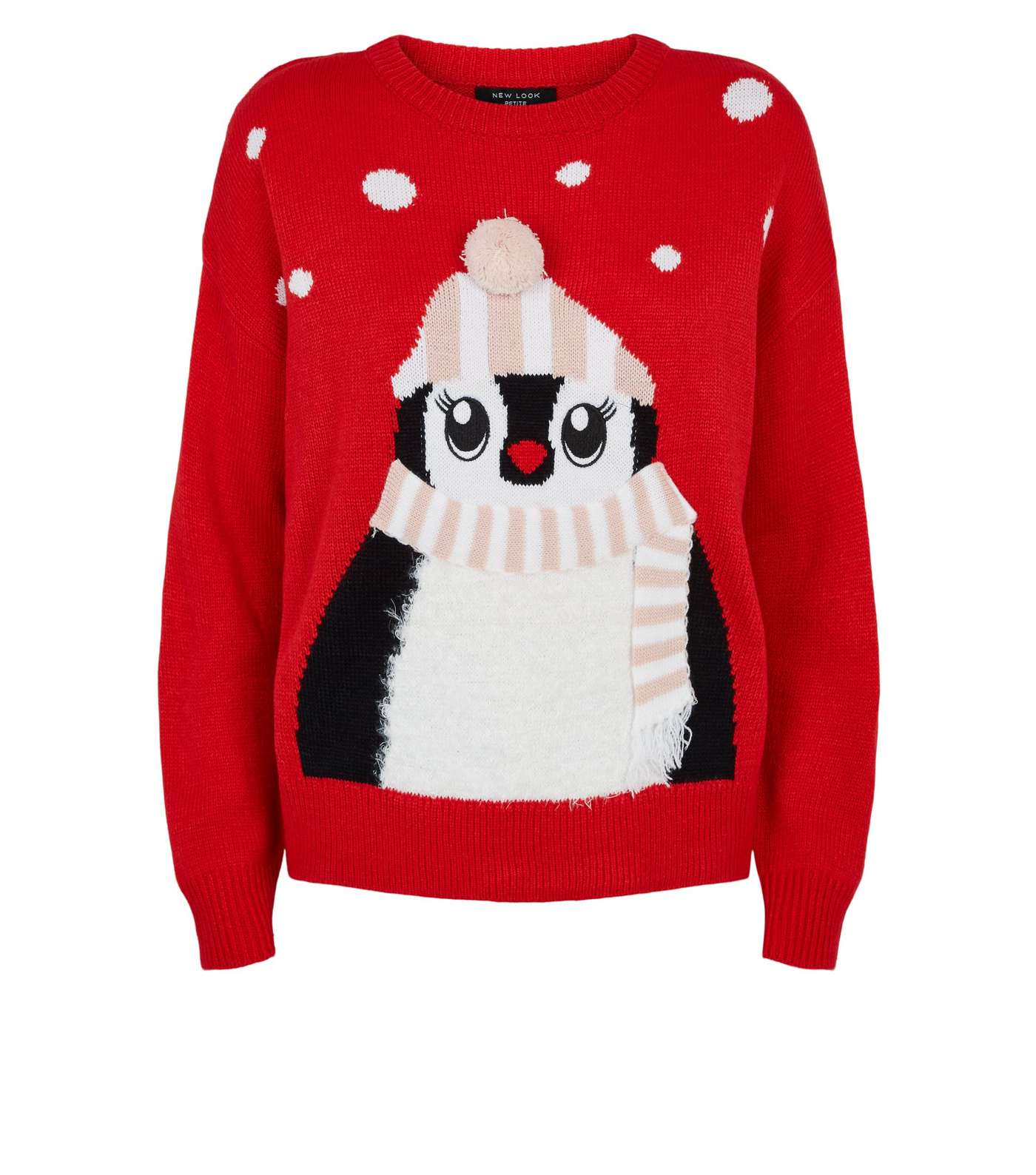 Petite Red Matching Family Penguin Christmas Jumper Image 4